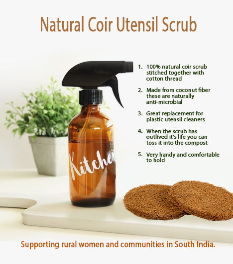 Coconut Coir Utensil and Dish Washing Pads/Scrubs (6 pack/12 pack)