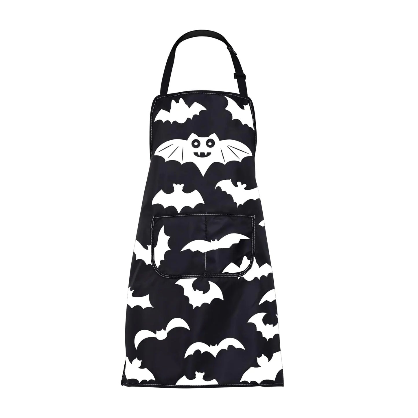 FUSTMW Bat Apron Gothic Aprons with Pockets Gifts for Bat Lovers Halloween Bat Gifts Cooking Kitchen Chef BBQ Grill Apron (Bat Apron)